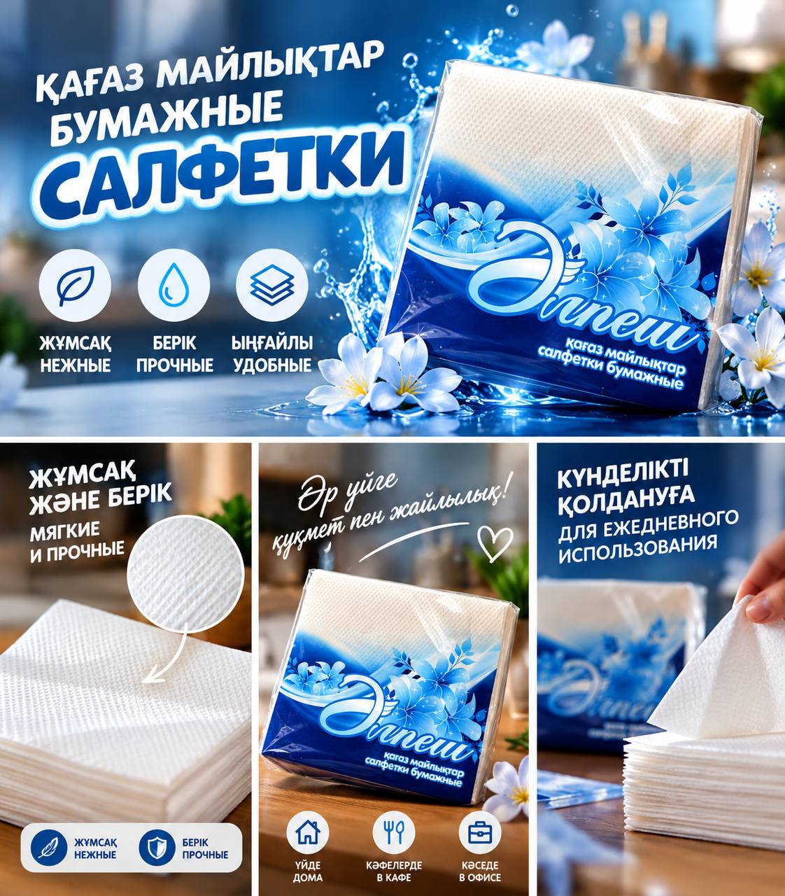 Салфетки «Әлпеш», 60 листов